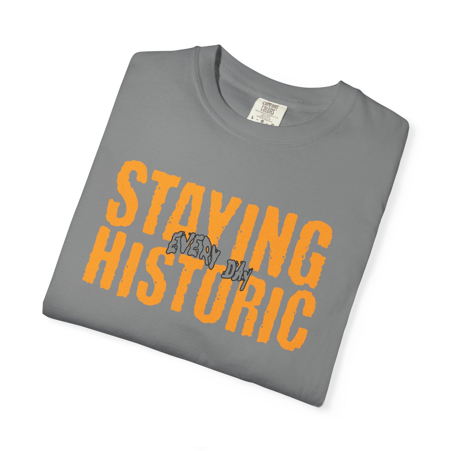 Staying Historic Retro Orange Graphic T-Shirt