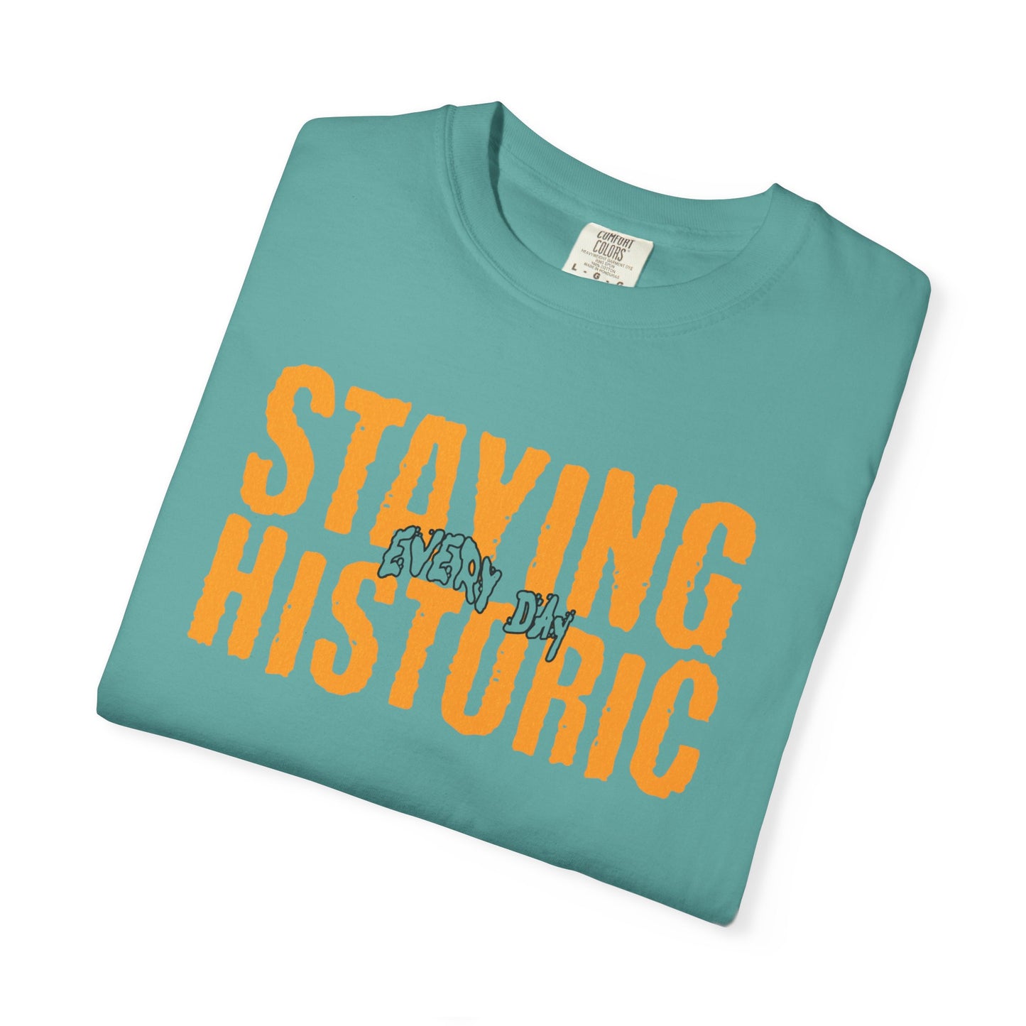 Staying Historic Retro Orange Graphic T-Shirt