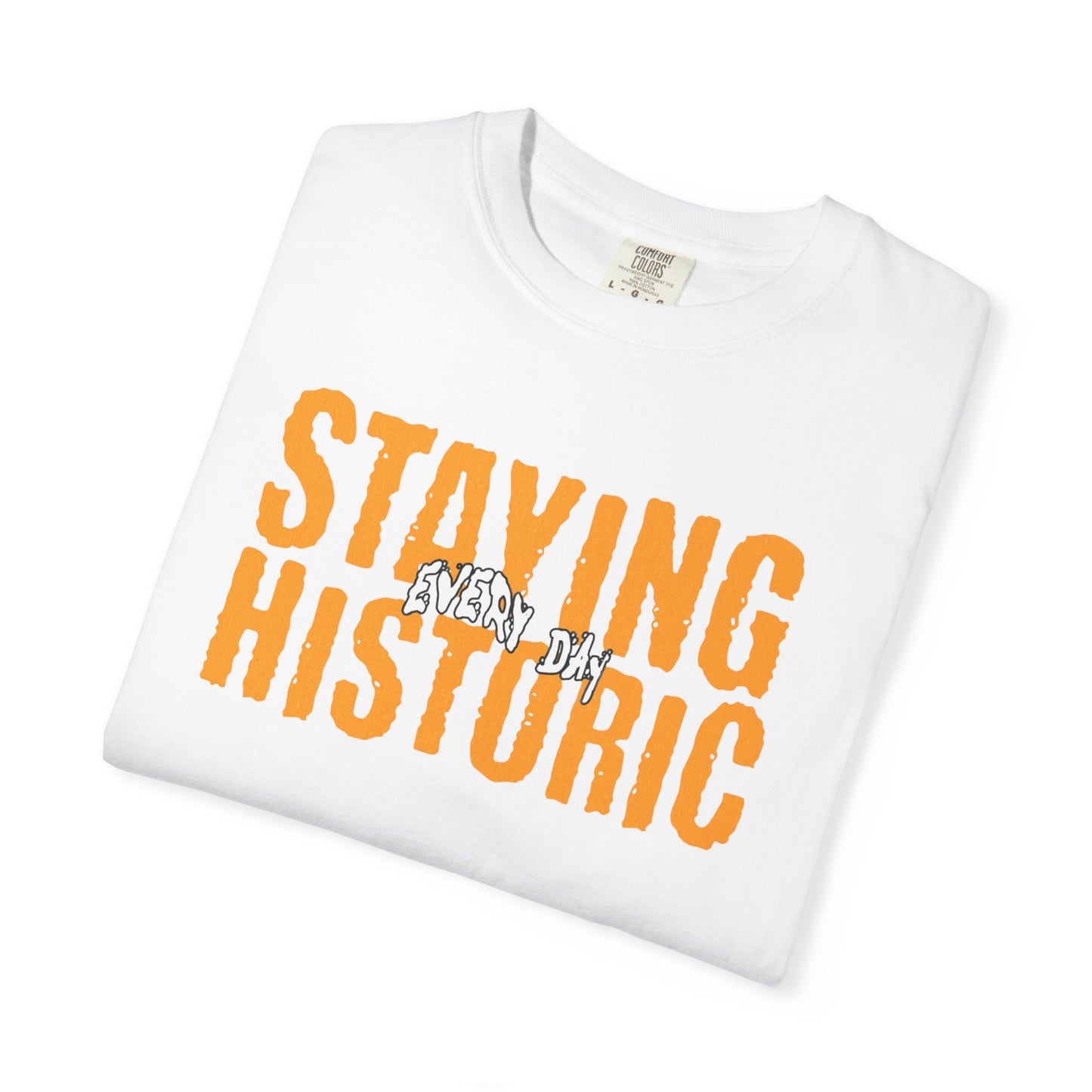 Staying Historic Retro Orange Graphic T-Shirt