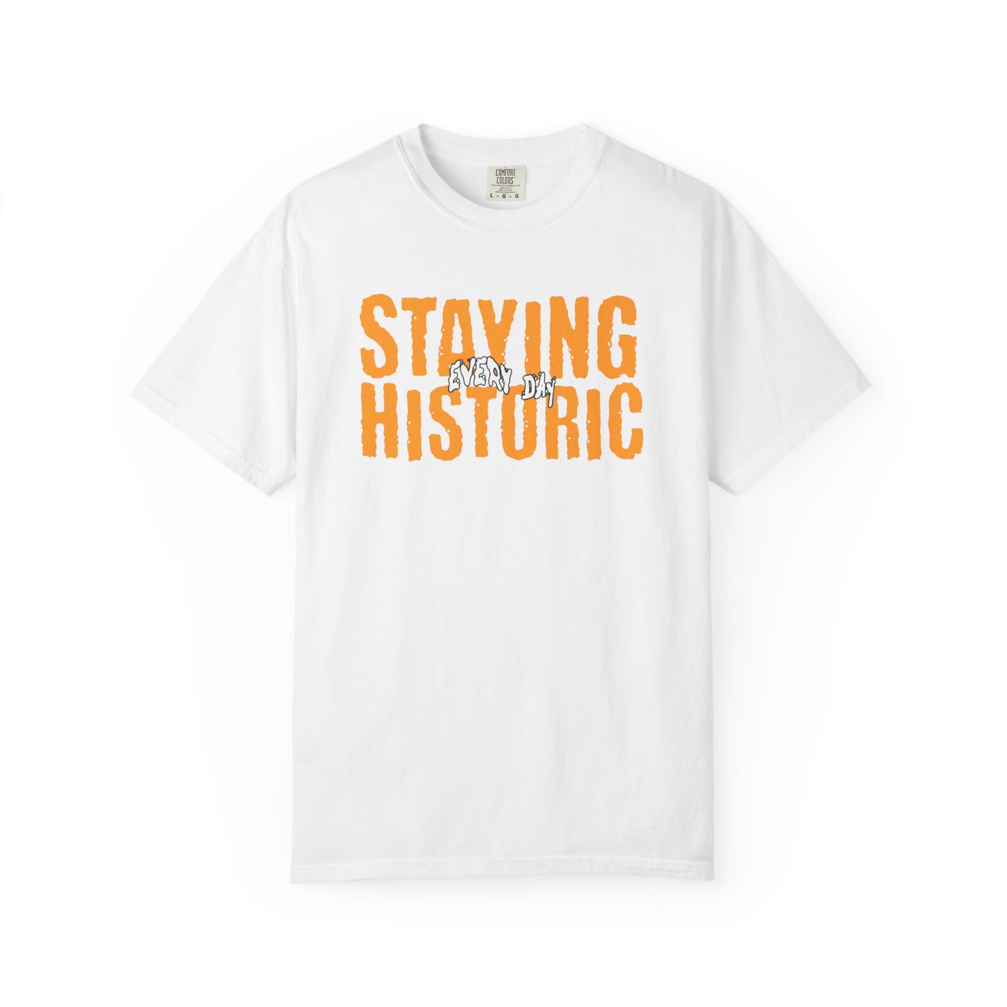Staying Historic Retro Orange Graphic T-Shirt