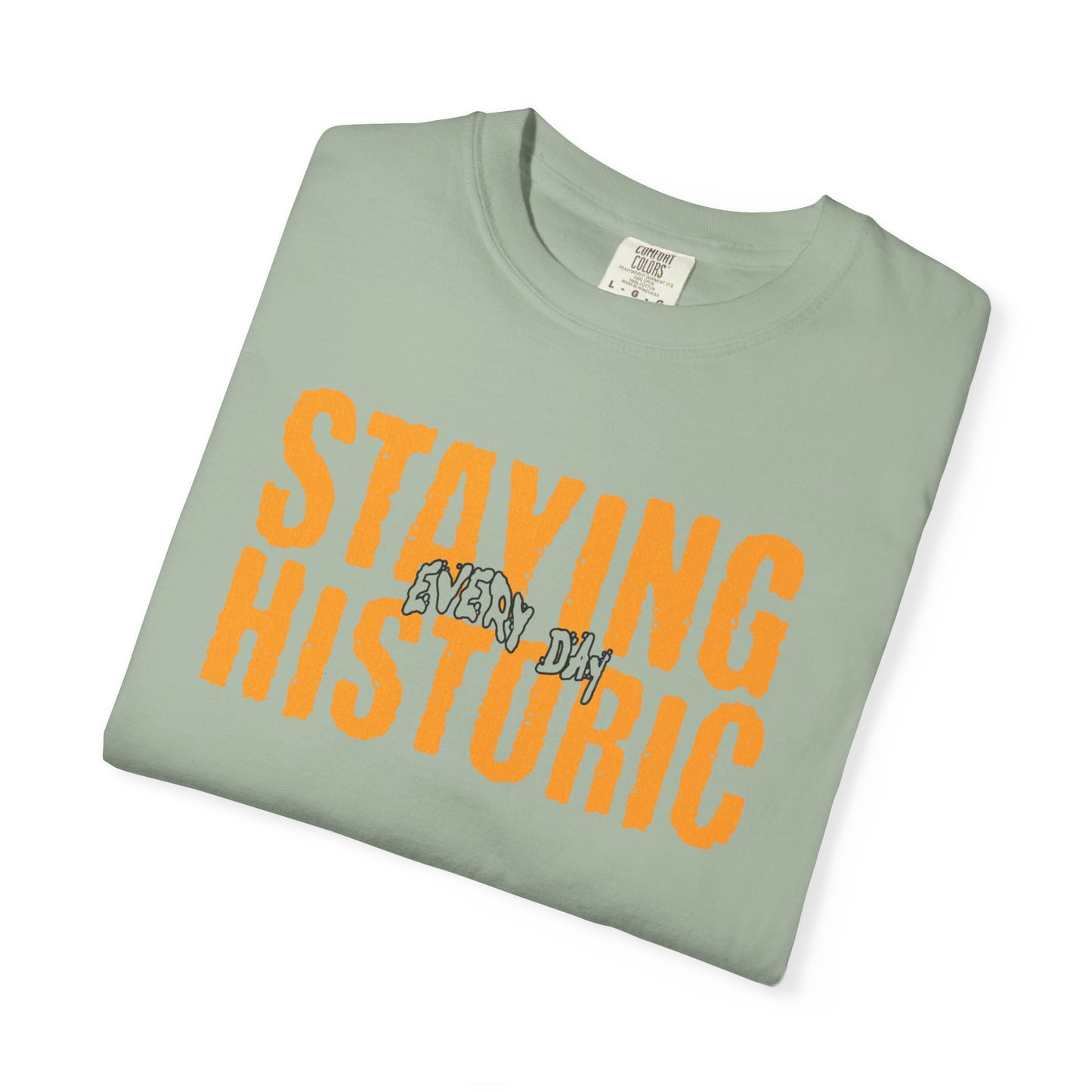 Staying Historic Retro Orange Graphic T-Shirt
