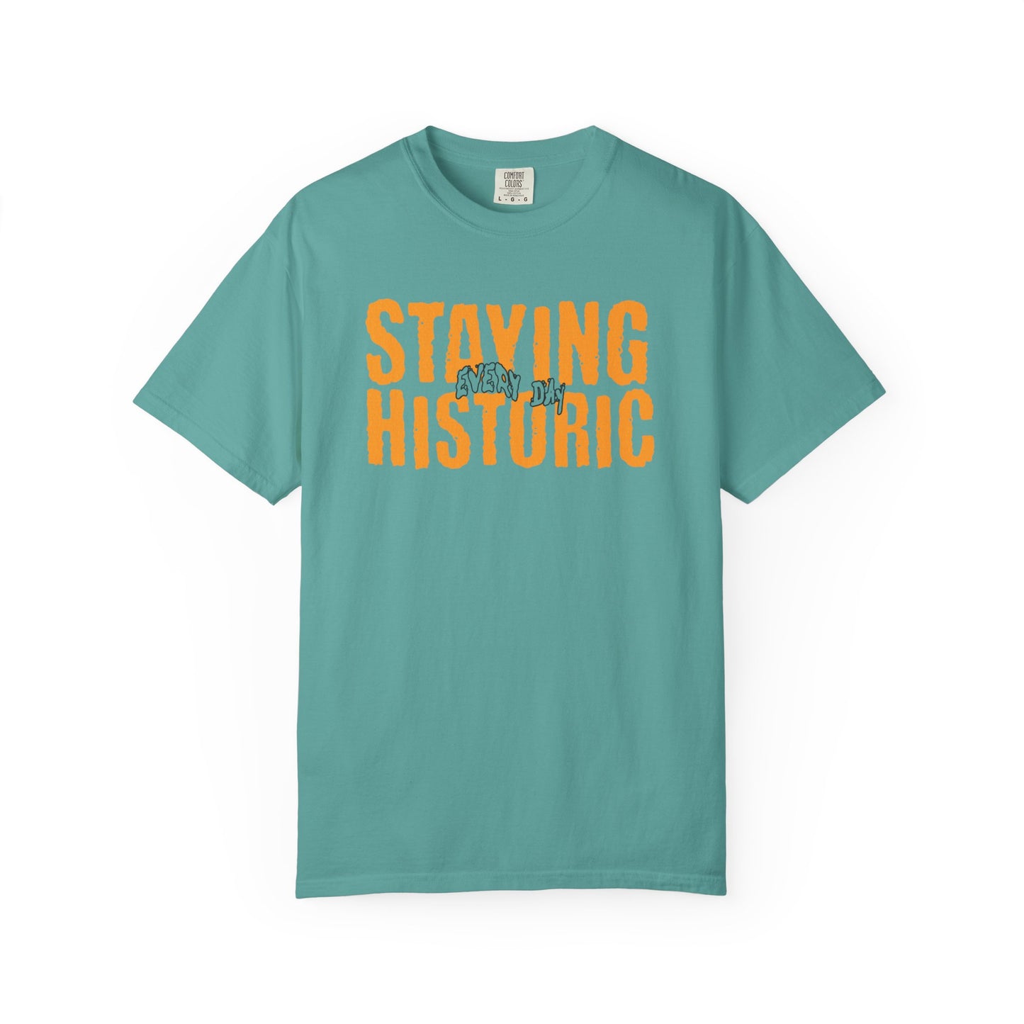 Staying Historic Retro Orange Graphic T-Shirt